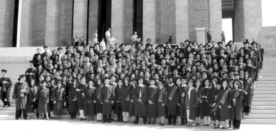 "newly graduated class of 2000 in the presence of Atatrk"
